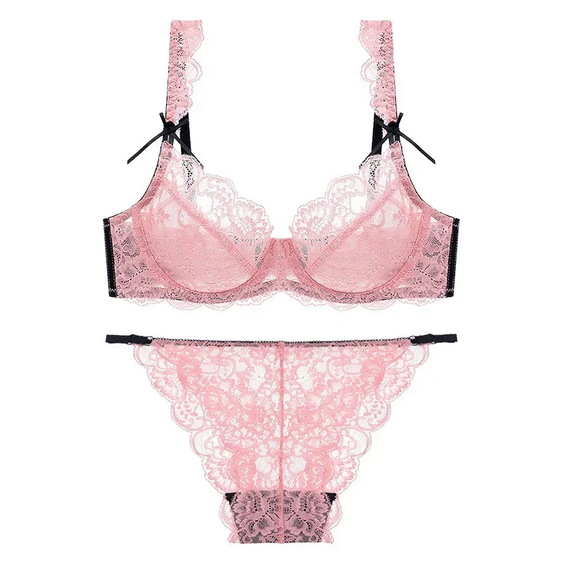 Cotton Bra Everyday - Sexy Transparente Ultra-dünne Spitze Dessous Set
