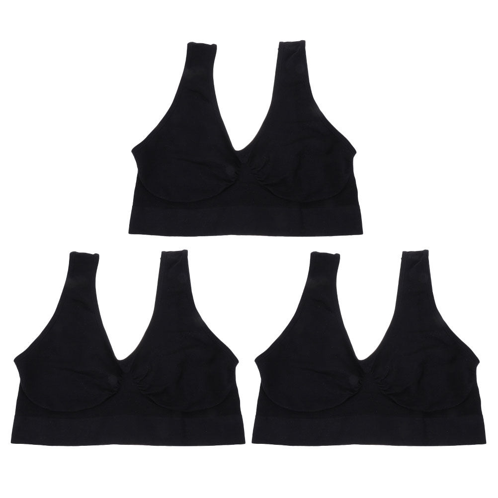 Wirefree Bra Comfort - 3 Stück Yoga-Sport-BHs, nahtlos, weich, ohne